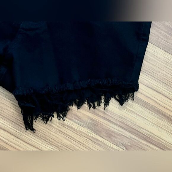 KANCAN high rise cut off stretch booty denim shorts black Size 9/29 - Picture 6 of 8